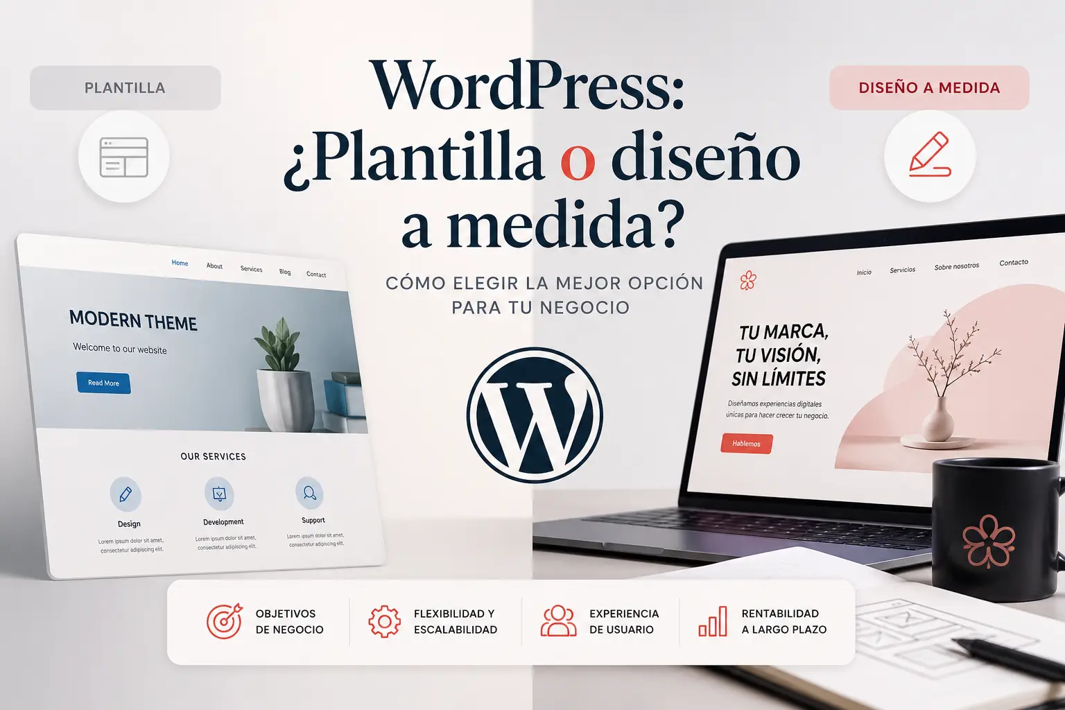 Plantilla de WordPress o diseño a medida en Asturias